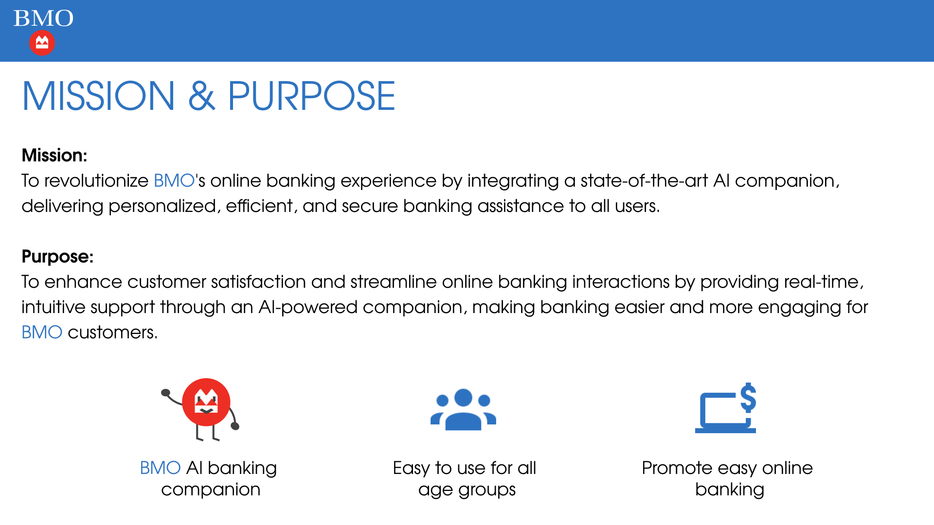 Mission and Purpose — AI companion, accessibility, easy online banking
