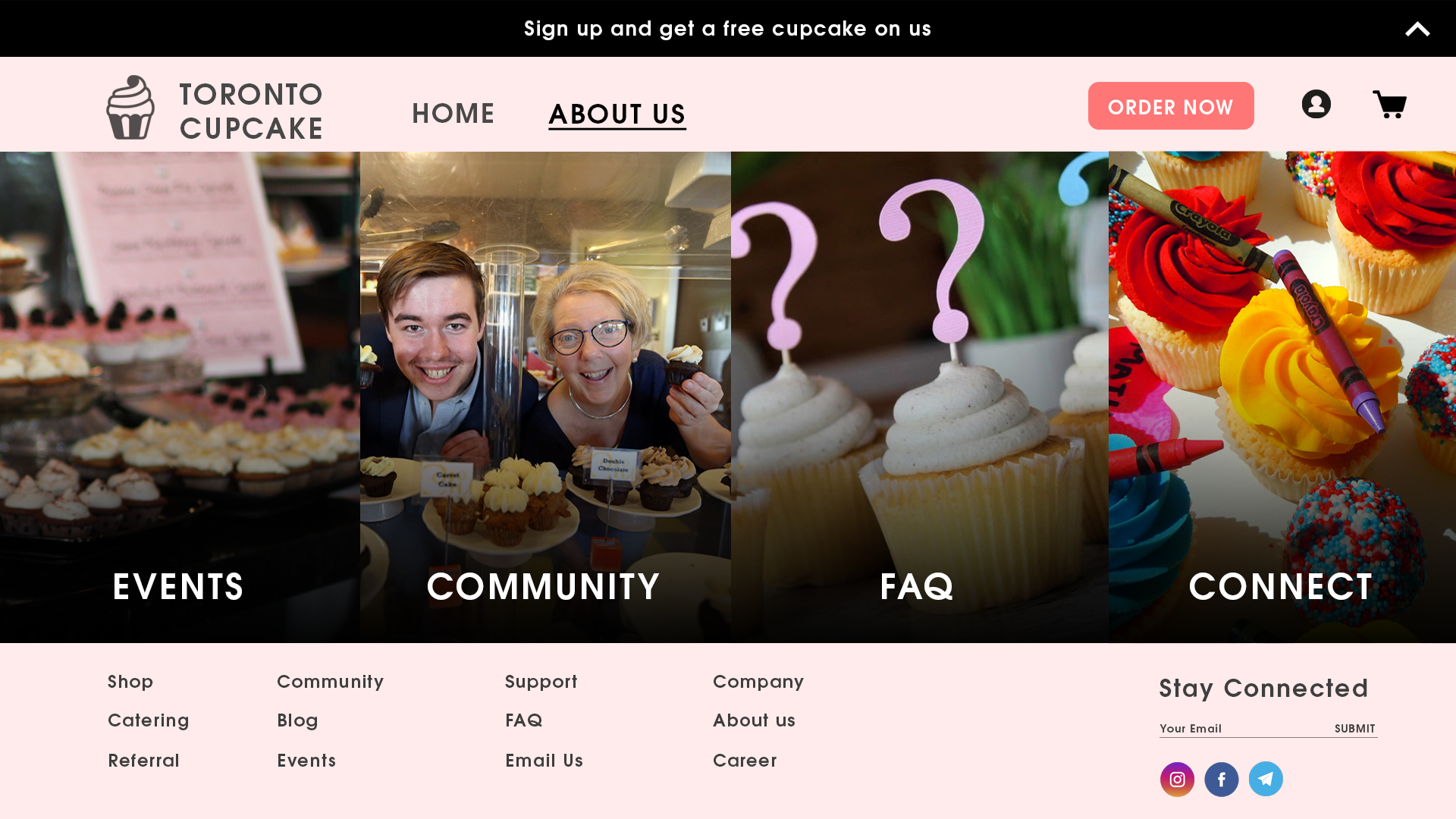 Final mockup — Order page with chocolate cupcake grid and search